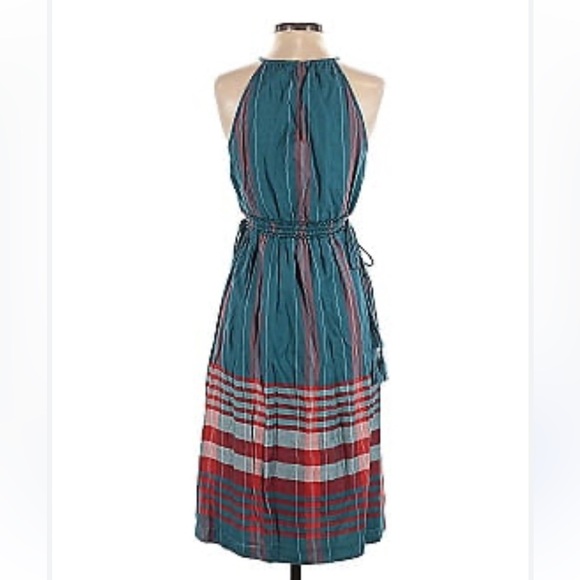 Ann Taylor Teal Red Plaid Halter Dress Sz 10 NWT Midi - Picture 1 of 6